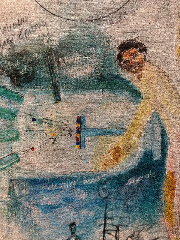 Section of the mural at the University of British Columbia in The Stewart Blusson Quantum Matter Institute 